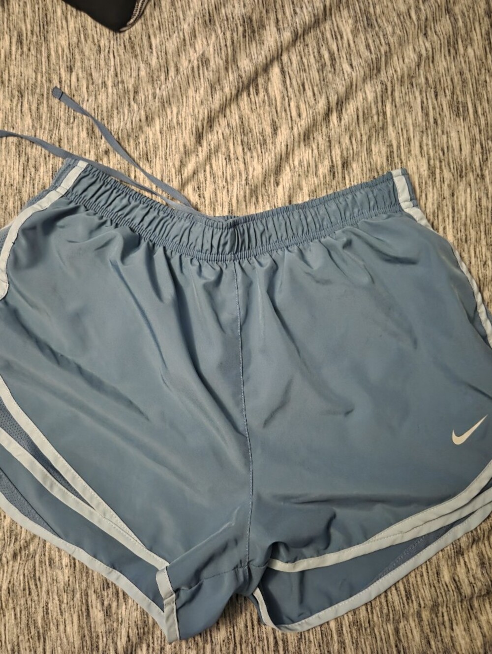 Nike Women’s Sky Blue Athletic Shorts with White Trim